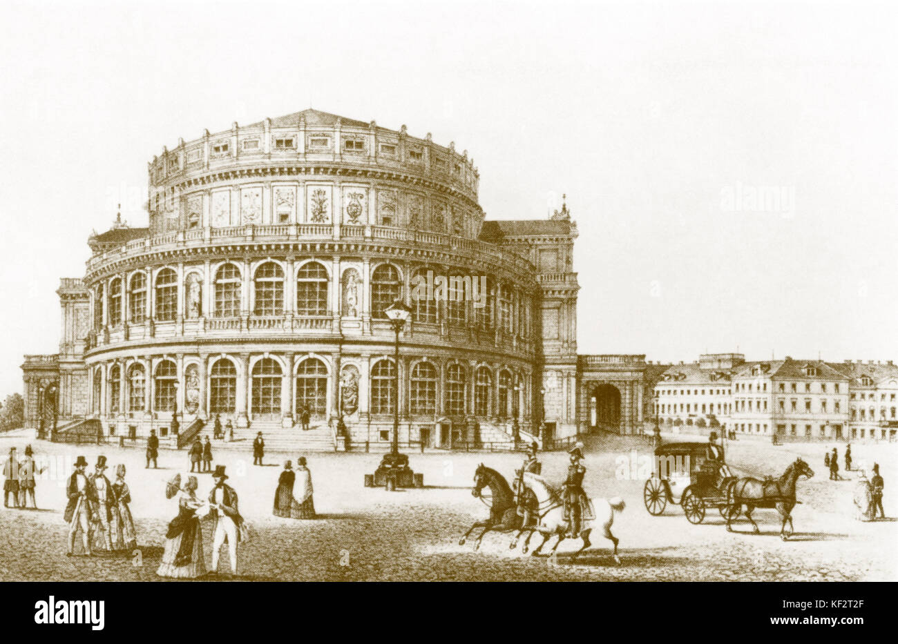 DRESDEN. Oper Erbaut 1837-41; 1849 verbrannt. Stockfoto