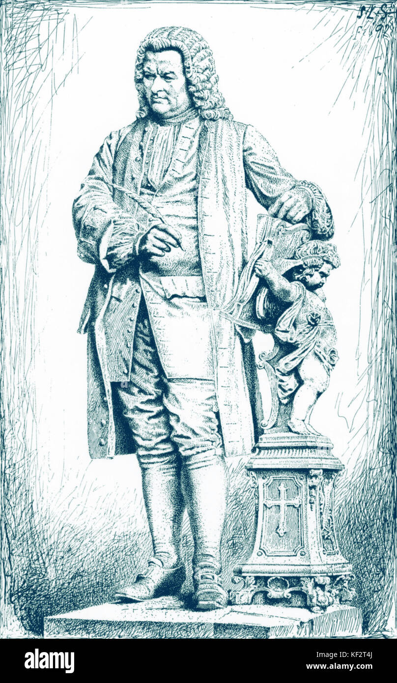 BACH, Johann Sebastian Denkmal in Eisenach, deutscher Komponist und Organist, 1685-1750 Stockfoto