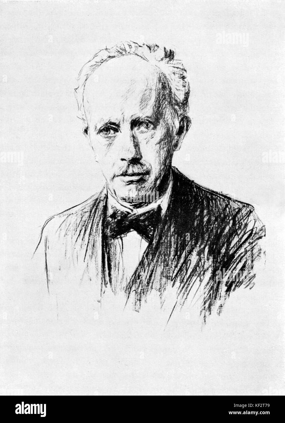 Richard Strauss, Lithographie von Max Liebermann. (1847-1935). Deutsche Komponist und Dirigent, 1864-1949. Stockfoto