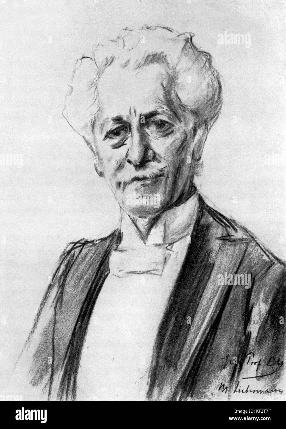Siegfried Ochs, nach einer Zeichnung von Max Liebermann. Deutscher Chorleiter, 19. April 1858 - vom 6. Februar 1929 Stockfoto