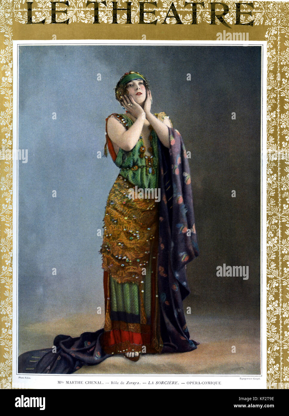 Marthe Chenal als Zoraya aus 'La Sorciere" von Victorien sardou an der Opéra Comique, Paris. Cover von 'Le Theater, 1913. Foto von Felix. MC: französischer Opern Sopran, 1881 - 28. Januar 1947 Stockfoto