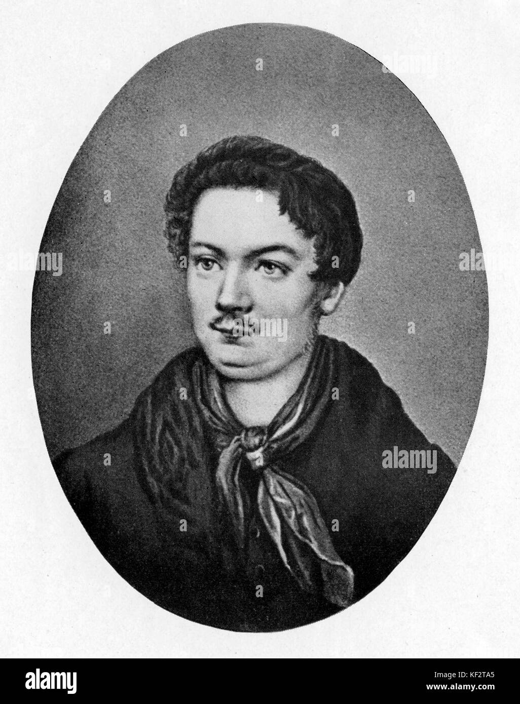 Robert A. Schumann - Porträt, im Alter von 21 Jahren. Deutsche Komponist, Ehemann von Clara Schumann (geb. Wieck), 8. Juni 1810 - vom 29. Juli 1856. Stockfoto