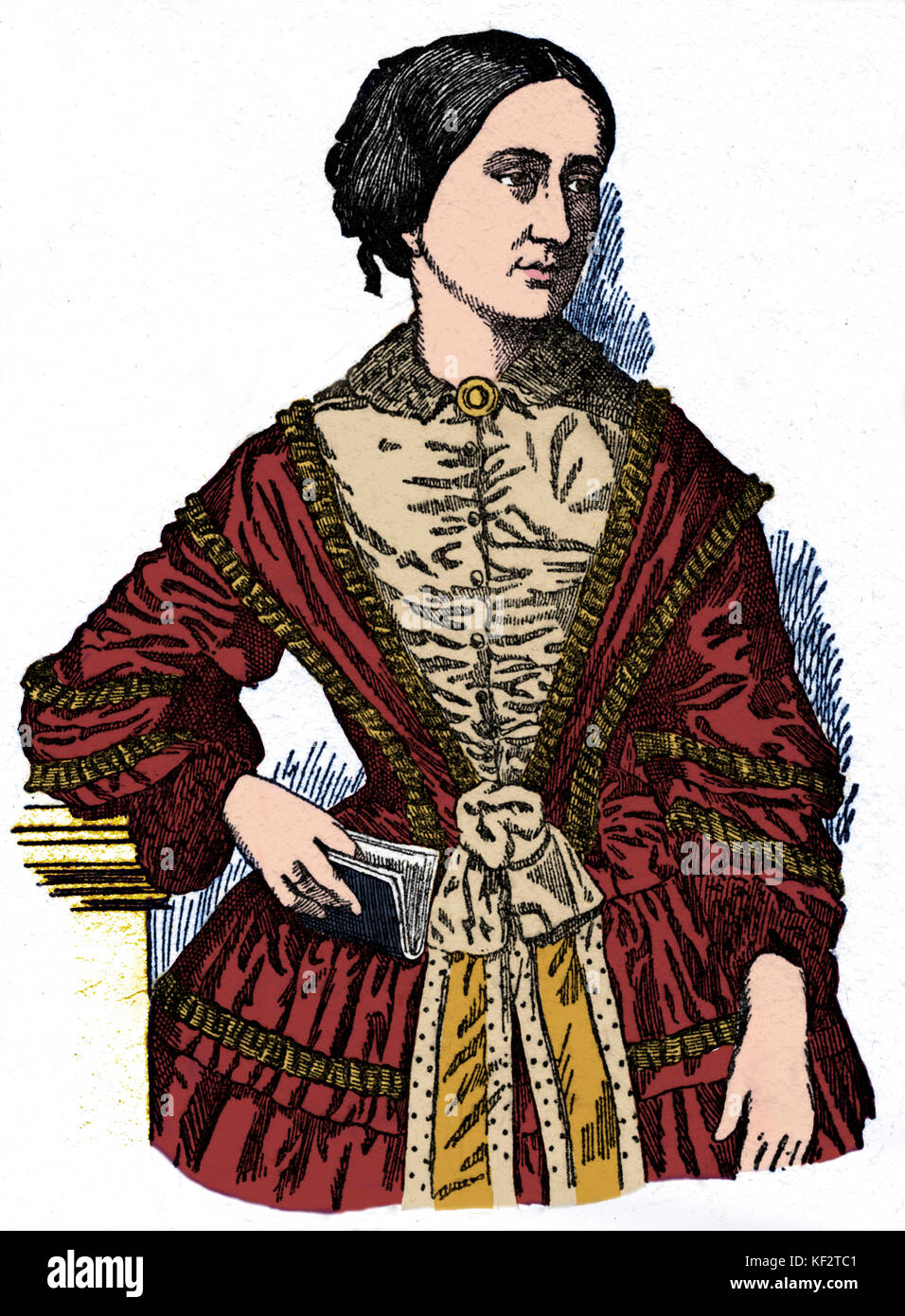 Clara Schumann - Portrait. Deutsche Pianist (geb. Wieck), 13. September 1819 - vom 20. Mai 1896. Die Ehefrau des Komponisten Robert Schumann. Stockfoto