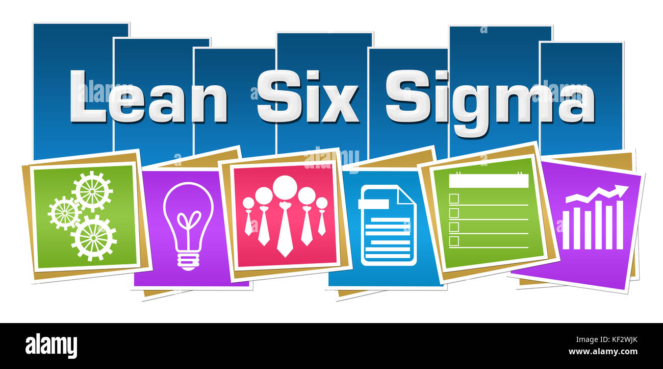 Lean Six Sigma business Symbole bunte Quadrate Streifen Stockfoto