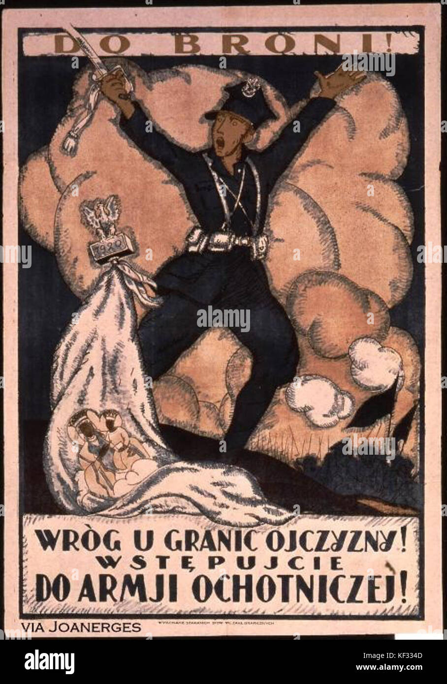 Dieses polnische sowjetische Propagandaplakat aus dem frühen 20. Jahrhundert spiegelt das politische Klima und die Bemühungen wider, die sowjetischen ideale in der Zeit der politischen Transformation in Osteuropa zu vermitteln. Stockfoto