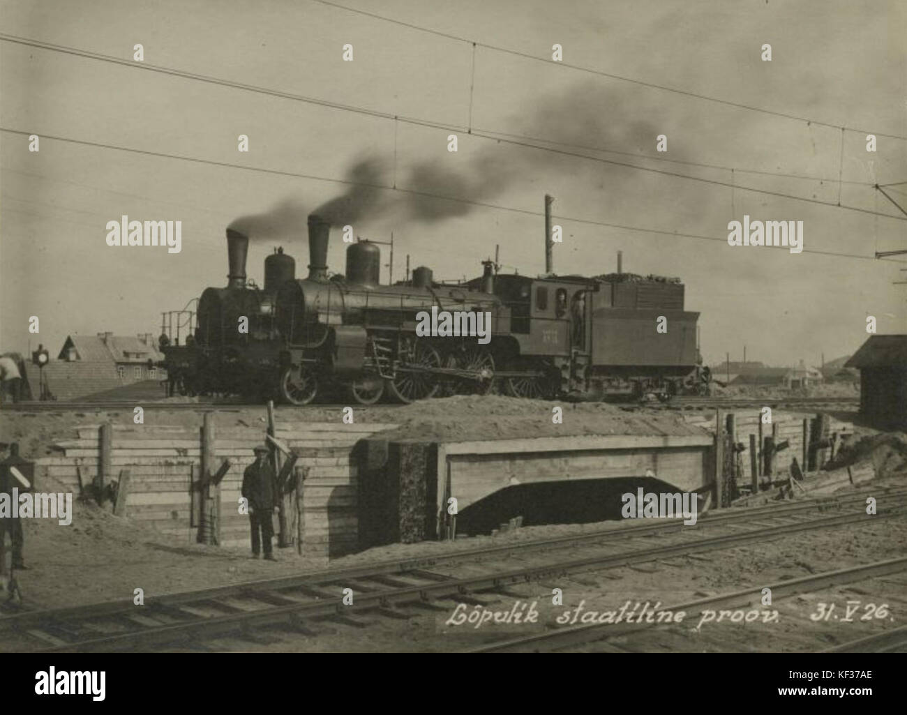 Rohu tn viadukti rajamine 31. 05. 1926 Stockfoto