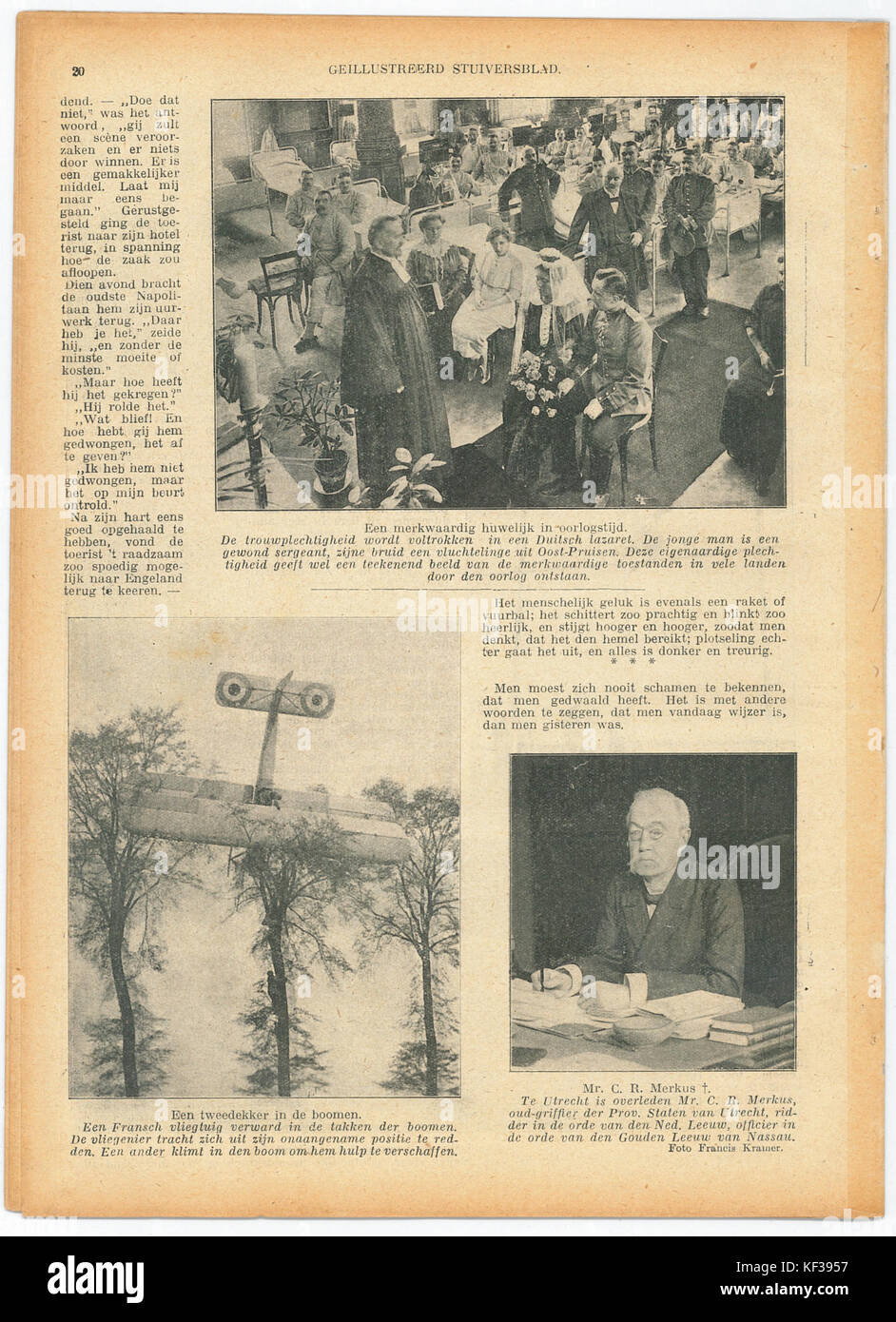 Stuivers Blad, datiert am 4. Juli 1915, präsentiert eine Publikation aus den Niederlanden mit historischen Artikeln und Illustrationen, die einen Einblick in den kulturellen und politischen Kontext der Zeit bietet. Stockfoto