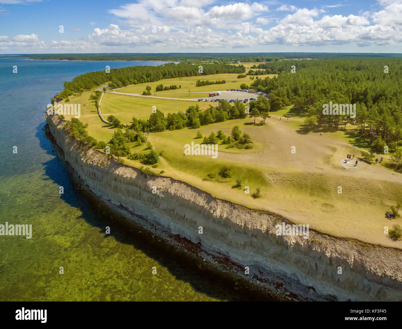 Insel saarema, Estland: Panga oder mustjala Cliff Stockfoto