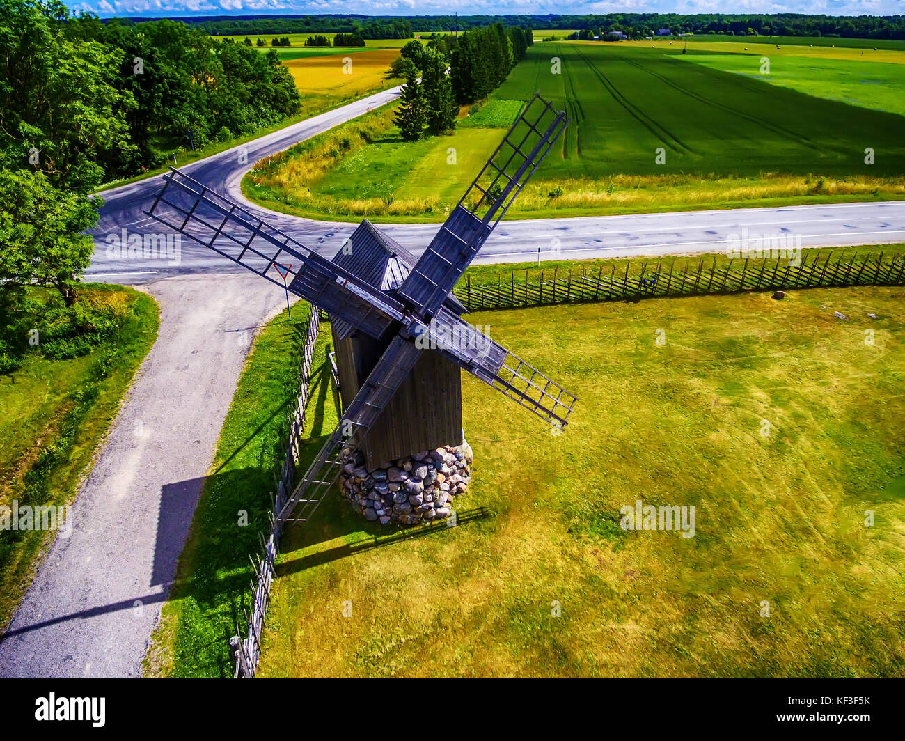 Insel saarema, Estland: angla Windmühle in leisi Pfarrei Stockfoto