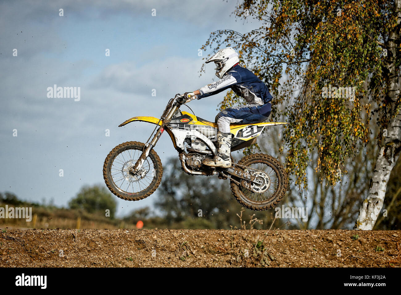 Yamaha YZ 250 F am Washbrook Farm MX Motocross Viertakt Stockfoto