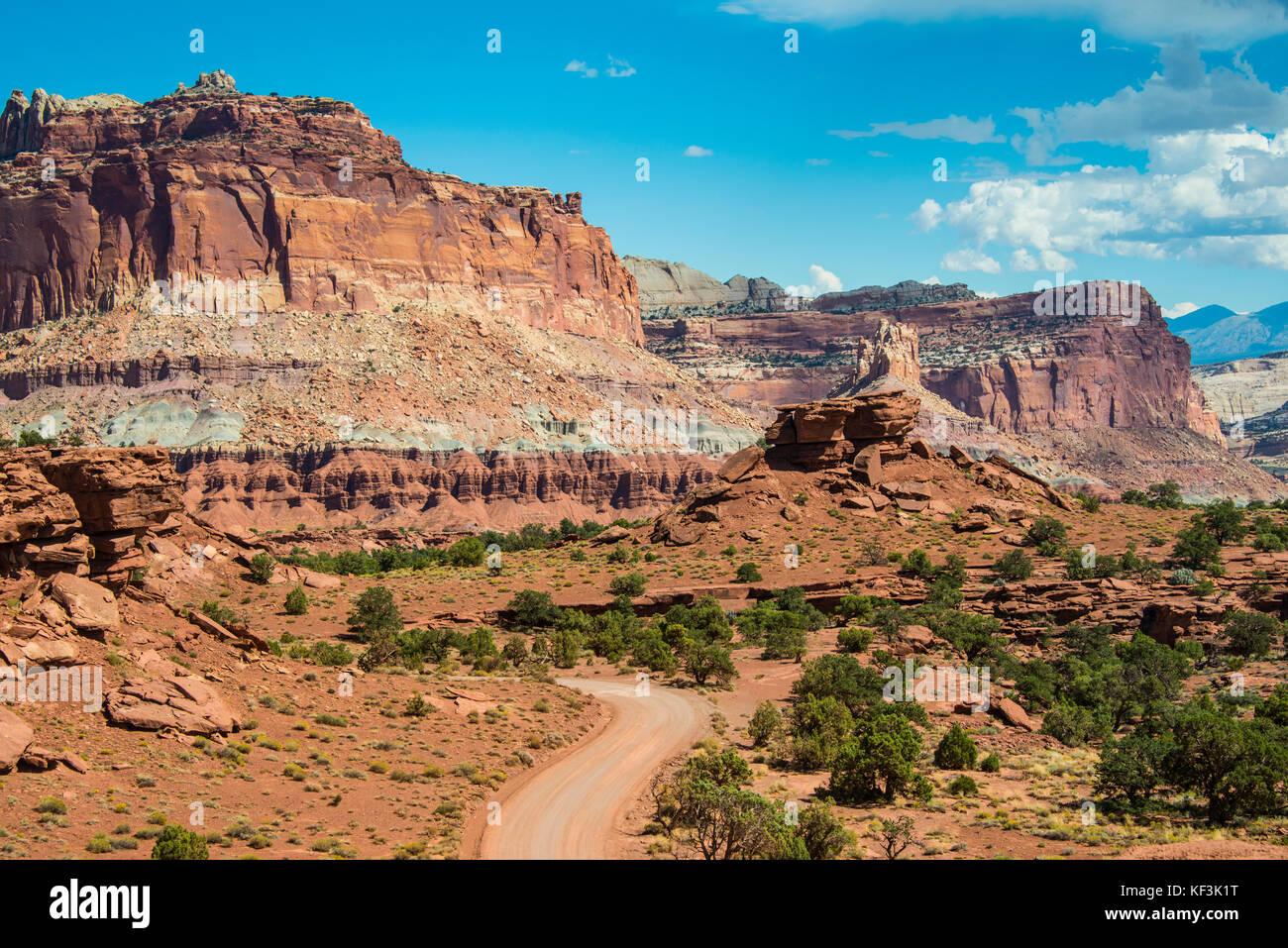 Straße durch den Capitol Reef National Park, Utah, USA Stockfoto