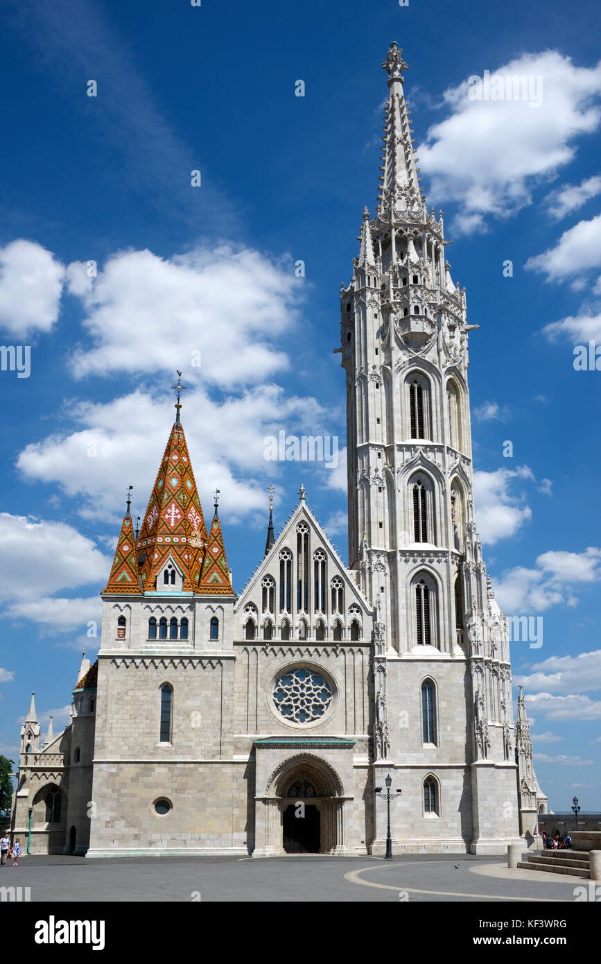 Fassade Matyas Kirche Schloss Bezirk obere Buda Budapest Ungarn Stockfoto