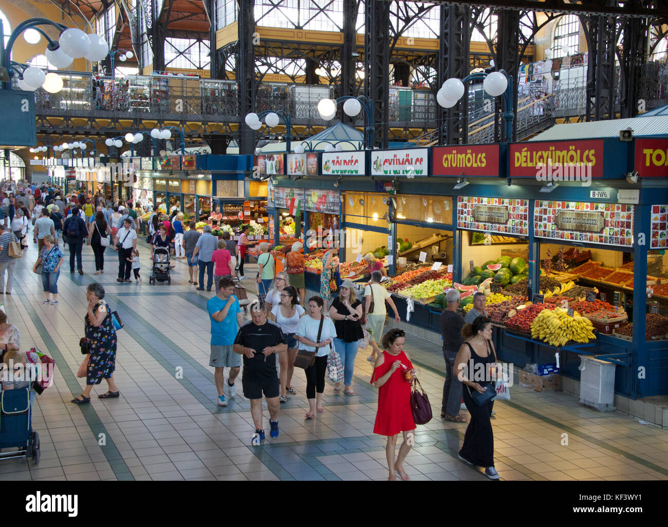 Zentrale Markthalle Budapest Ungarn Stockfoto