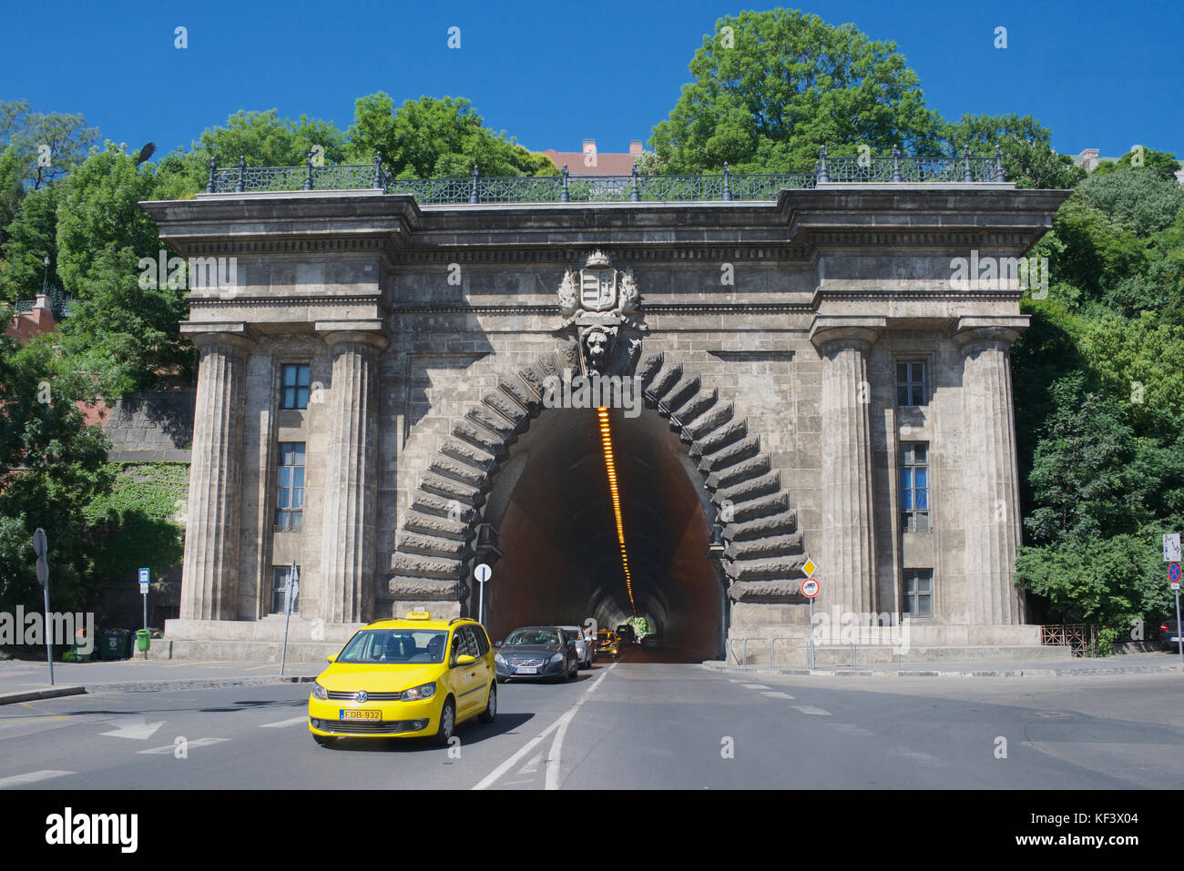 Straßentunnels unter Burg Buda Budapest Ungarn Stockfoto