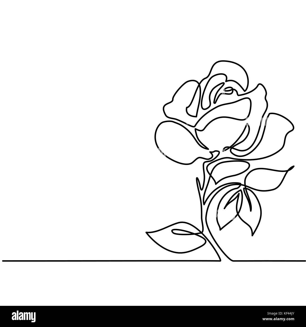 Schöne Blumen. Kontinuierliche Strichzeichnung. Vector Illustration Stock Vektor