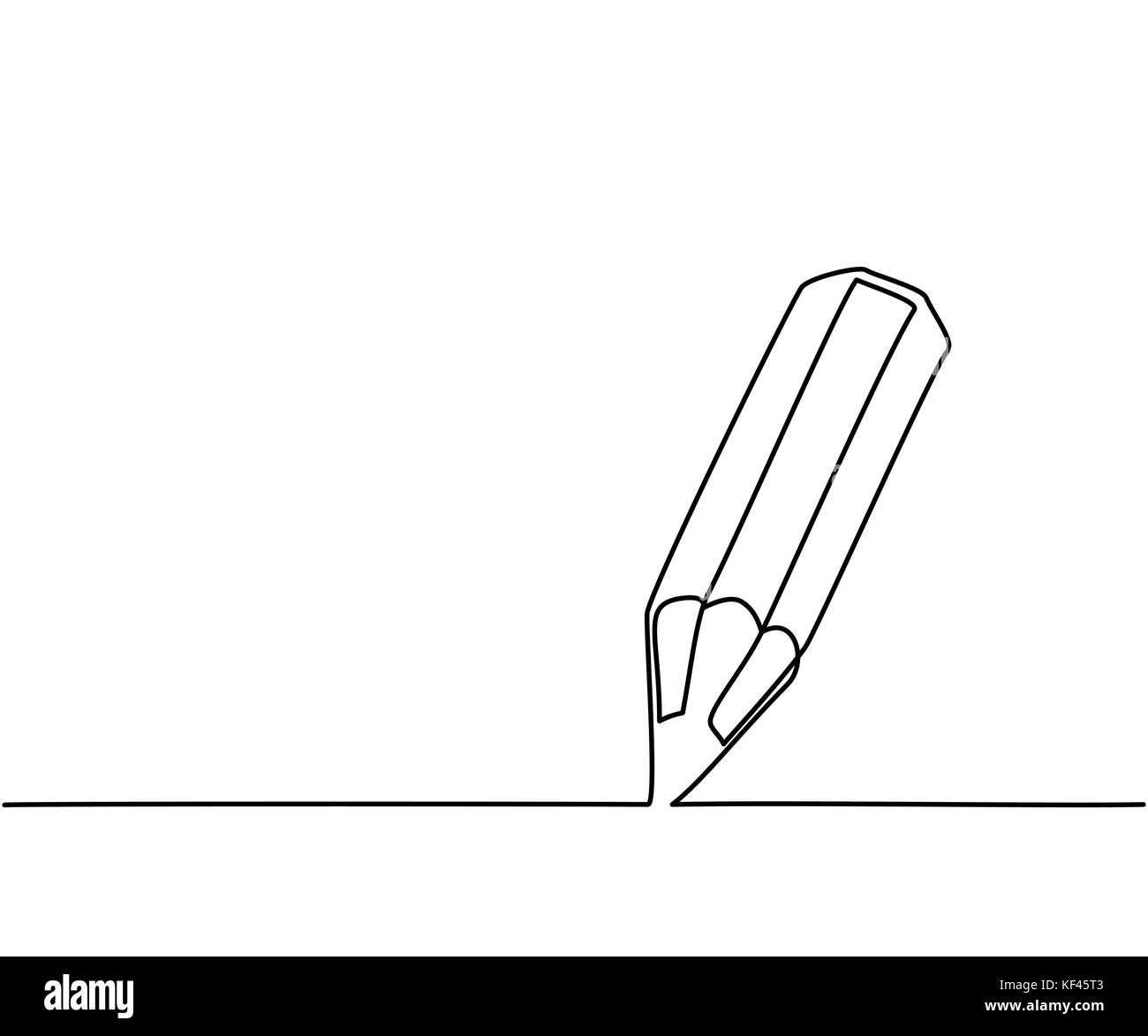 Bleistift Business Icon. durchgehende dünne Strichzeichnung. Vector Illustration Stock Vektor