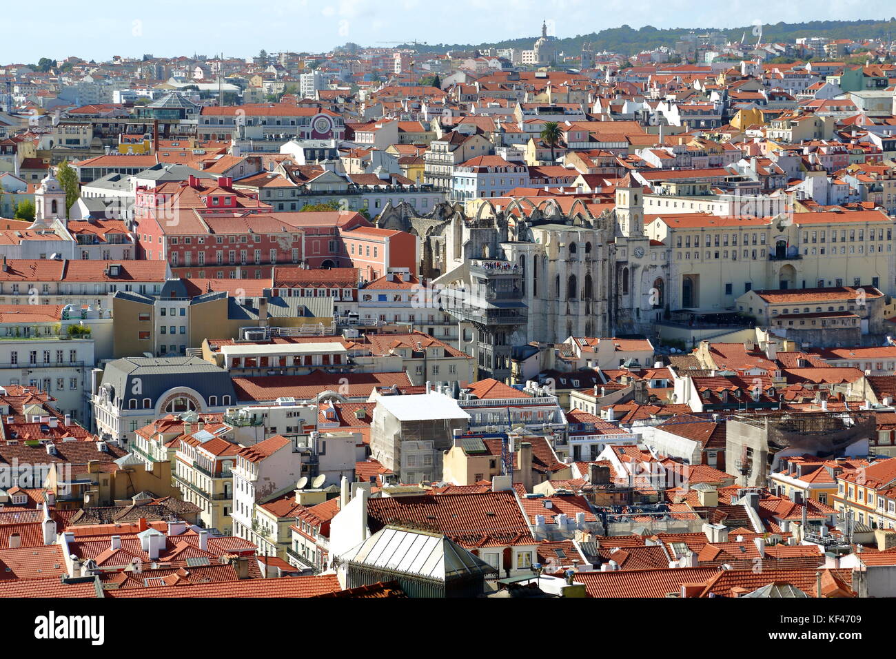 Lissabon Panoramablick vom Miradouro da Nossa Senhora do Monte Stockfoto