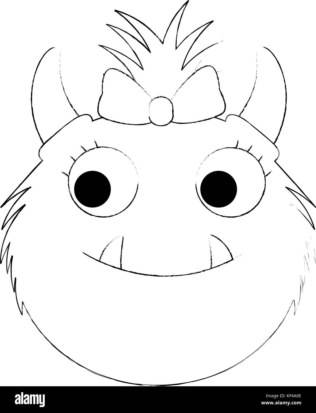 Weibliche furry Monster Charakter Stock Vektor