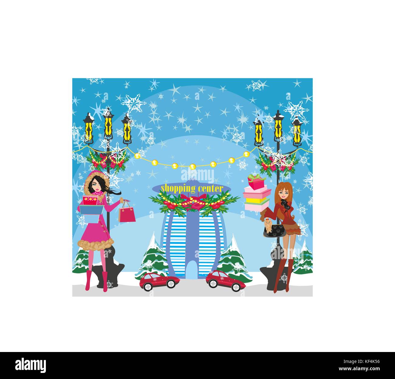 Weihnachts-shopping Stock Vektor