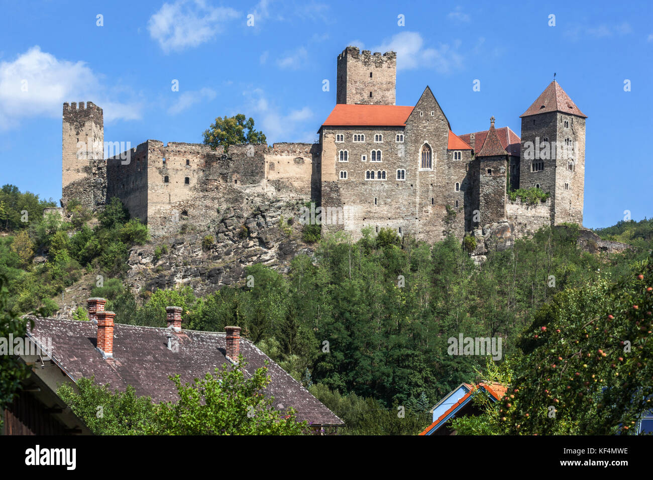 Schloss Hardegg, Gotische Architektur, Österreich, Europa mittelalterliche Landschaft Stockfoto