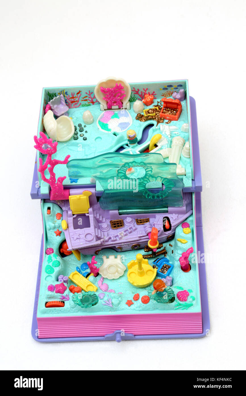 Vintage Spielzeug 90er Polly Pocket funkelnde Meerjungfrau Abenteuer Stockfoto