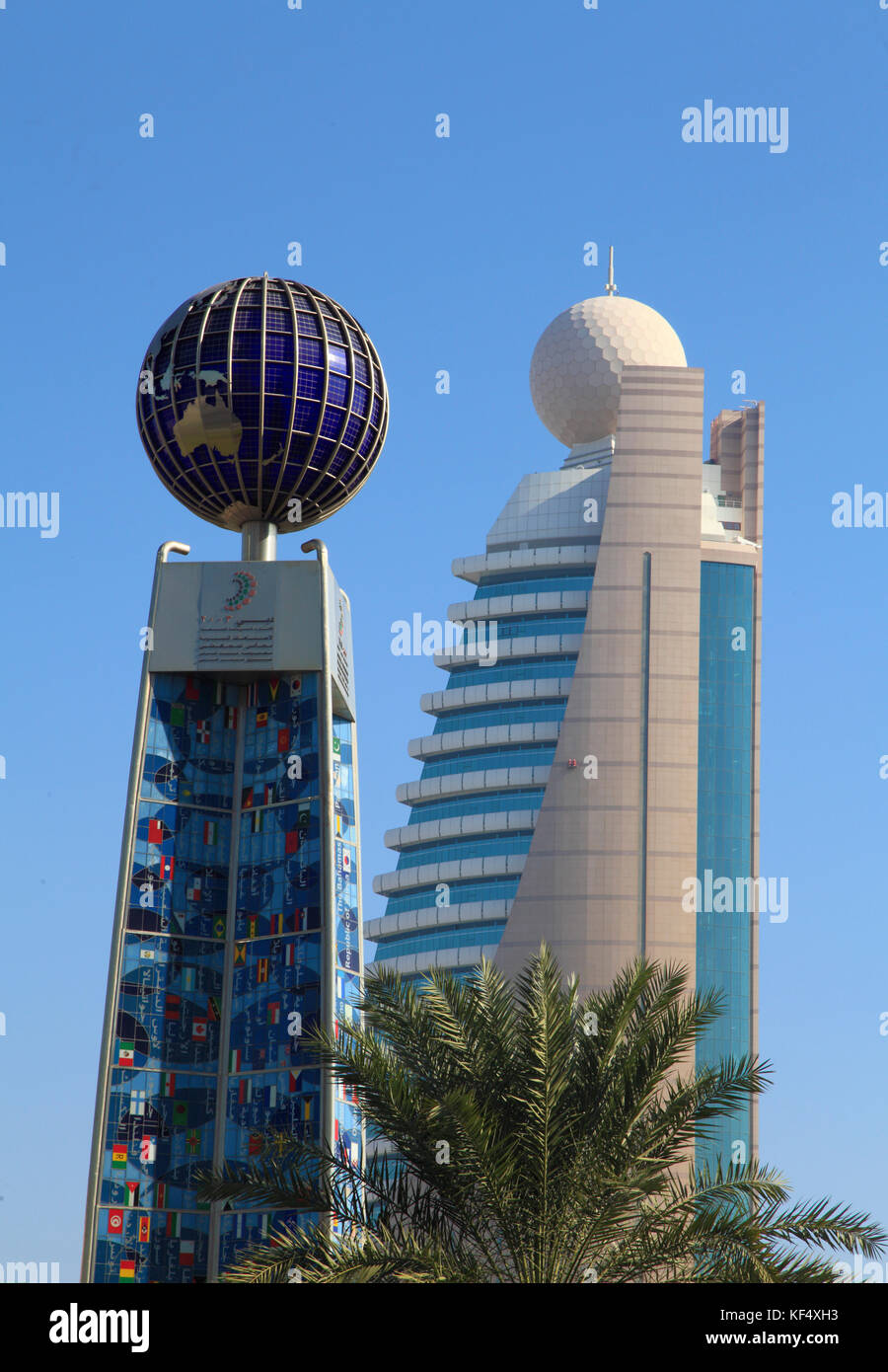 Vereinigte Arabische Emirate, Dubai, Sheikh Zayed Road, World Trade Center, Etisalat Gebäude, Stockfoto