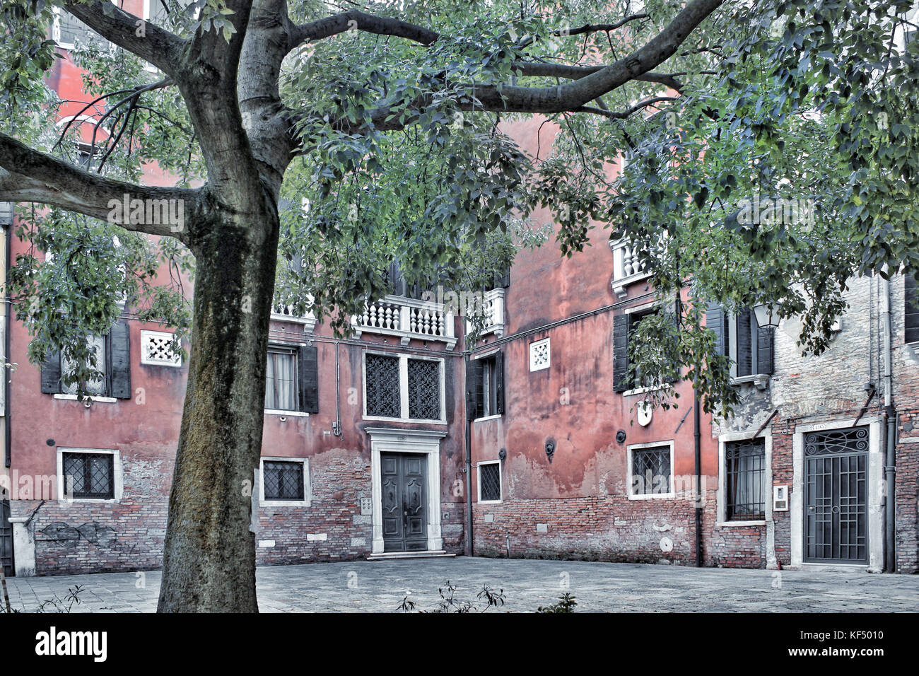 Ruhigen Innenhof, Venedig, Italien. Stockfoto