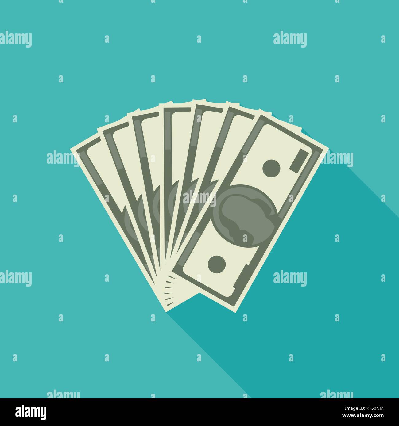 Dollar banknote Flachbild-Symbol Stock Vektor