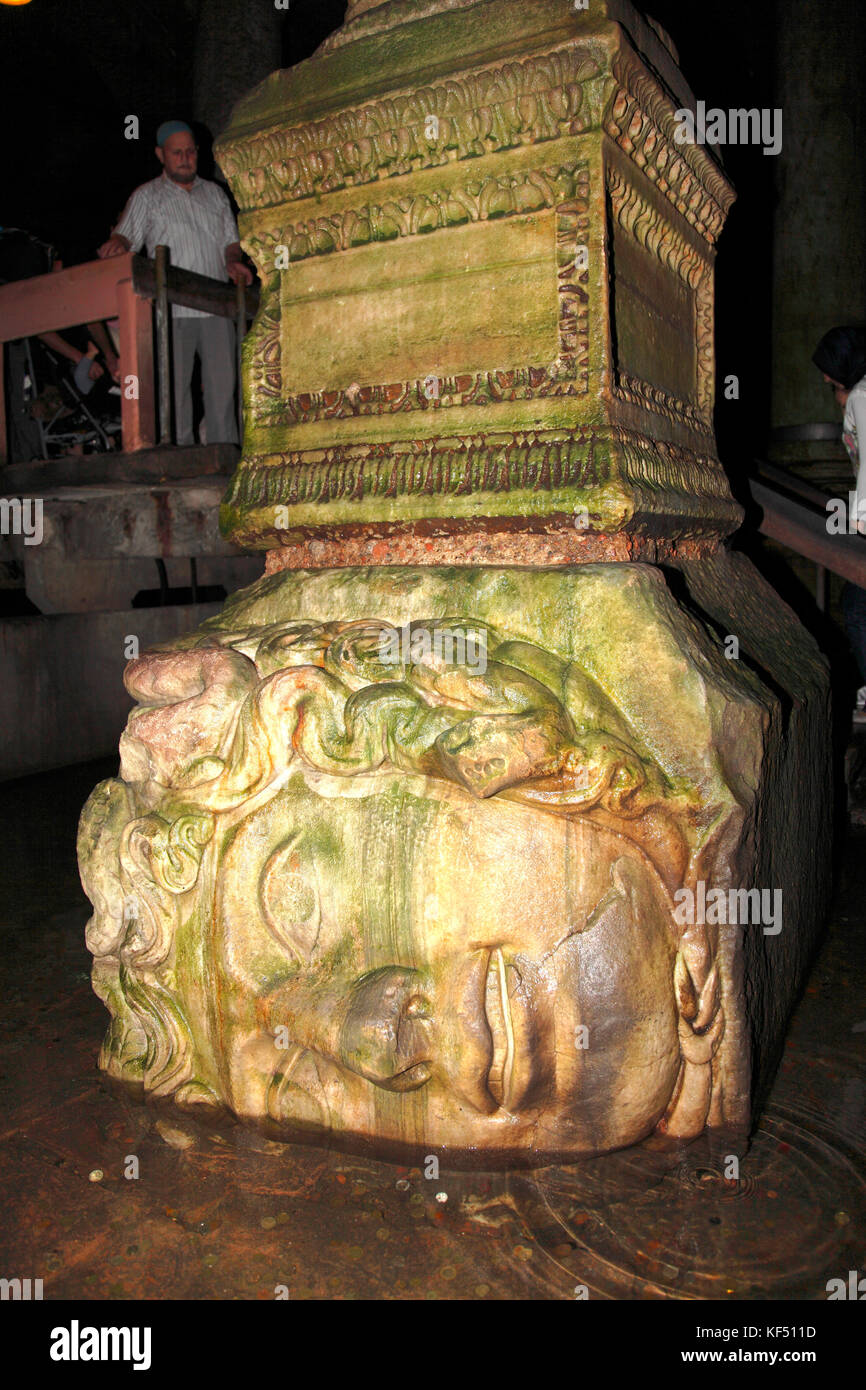 Türkei, Istanbul, Gemeinde Fatih, Stadtteil Sultanahmet, die zisterne Basilika (Yerebatan sarayi) unterirdische Zisterne von justinien Kaiser gebaut Stockfoto
