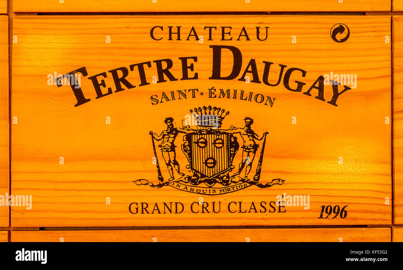 Frankreich, Gironde, Château tertre daugay Gravieren, heutzutage chateau Quintus, aoc St. Emilion Grand Cru Classe Stockfoto
