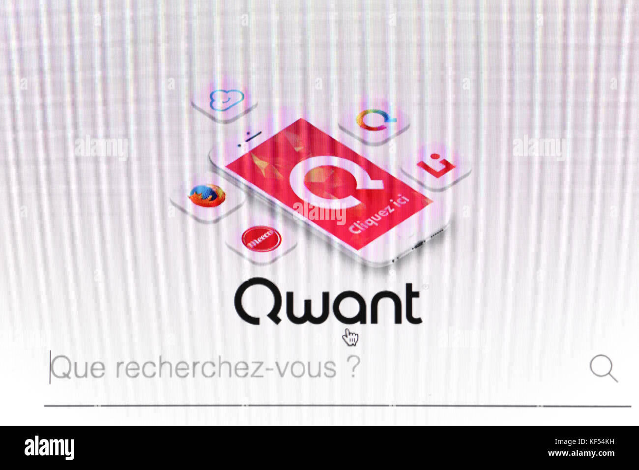 Qwant. Such Maschine Stockfoto