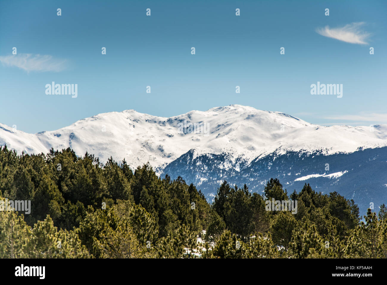 Landschaft aus Wald und Berge der Pyrenäen Stockfoto
