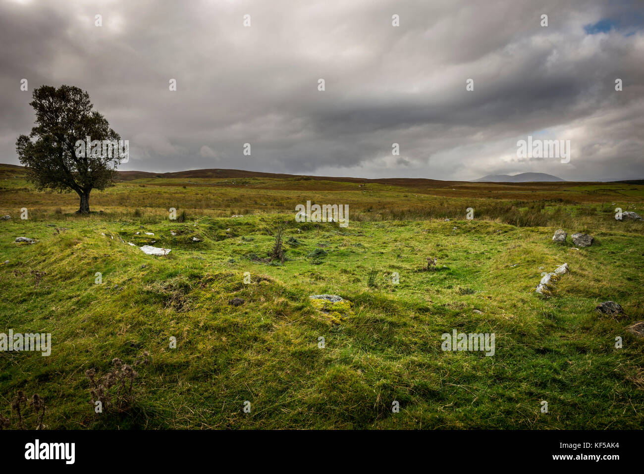 Alte Gebäude bleibt am Loch Naver, Sutherland, Schottisches Hochland, Großbritannien Stockfoto