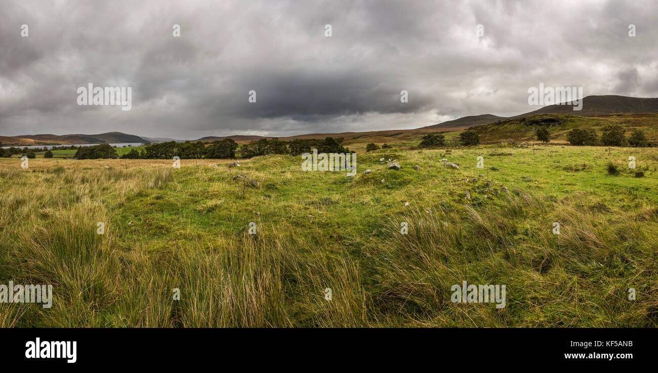 Alte Gebäude bleibt am Loch Naver, Sutherland, Schottisches Hochland, Großbritannien Stockfoto