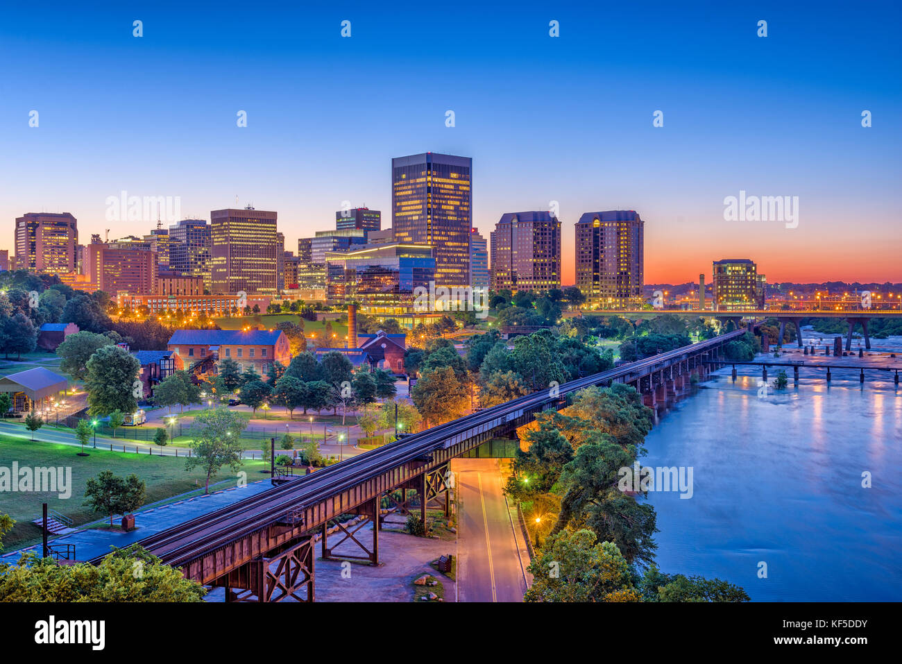 Richmond, Virginia, USA Downtown Skyline. Stockfoto