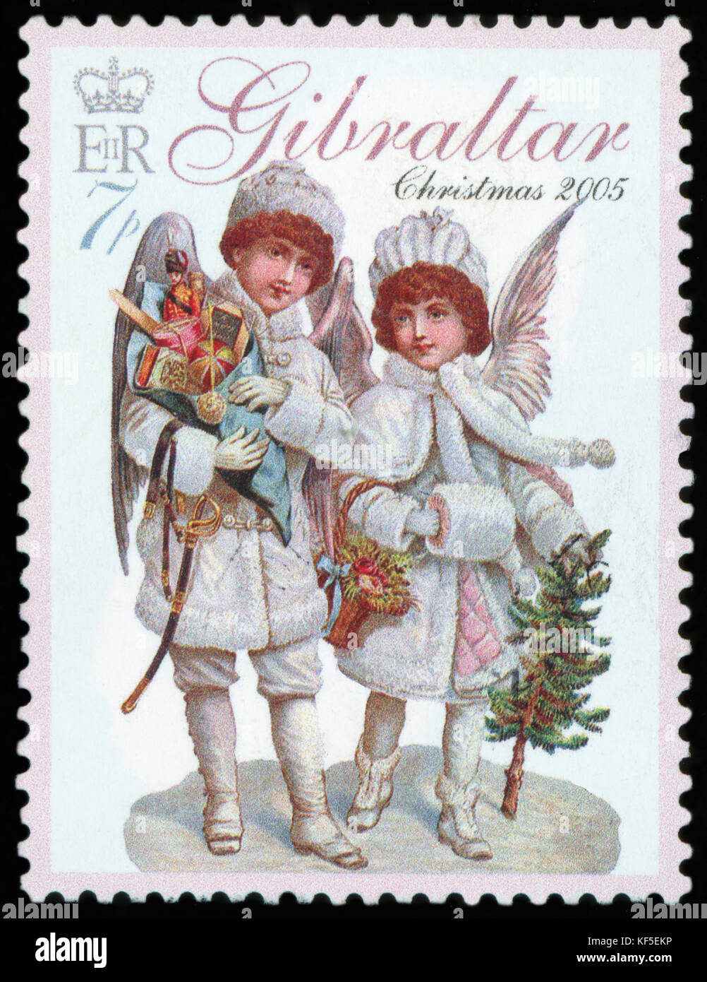 Briefmarke - Gibraltar Weihnachten 2015 Stockfoto
