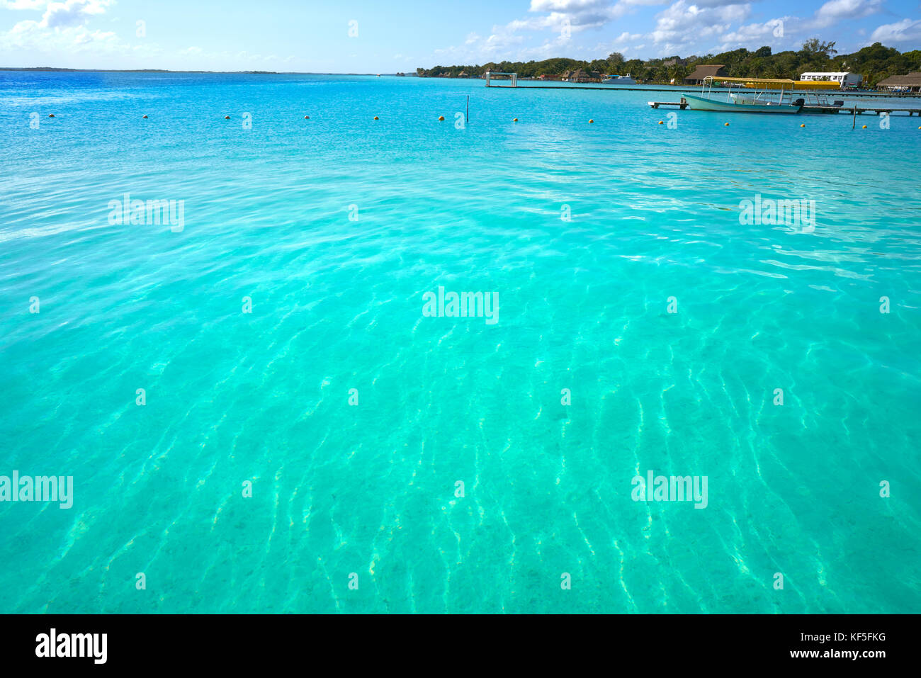 Laguna de Bacalar Lagune in Maya Mexiko Quintana Roo Stockfoto