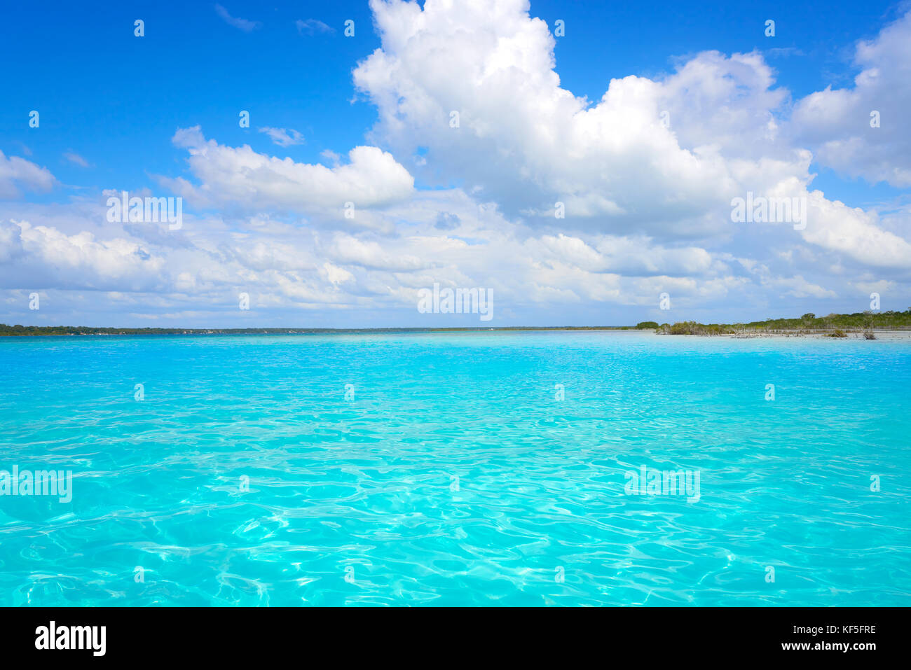 Laguna de Bacalar Lagune in Maya Mexiko Quintana Roo Stockfoto