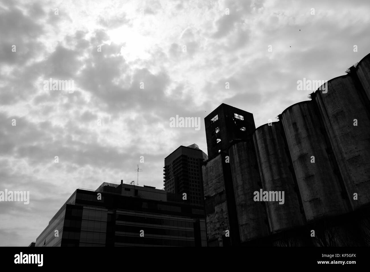 Skyline von Schwarz und weiß Stockfoto