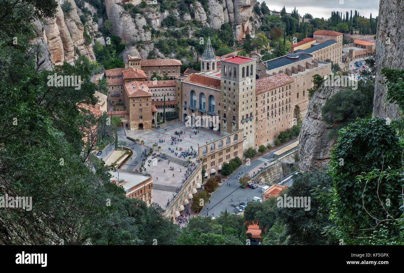 Kloster Santa Maria de Montserrat, Monistrol de Montserrat, Katalonien, Spanien. Stockfoto