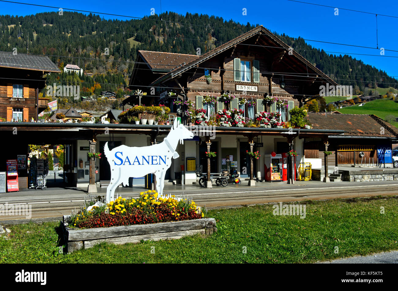 Station, Saanen, Kanton Berner, Schweiz Stockfoto