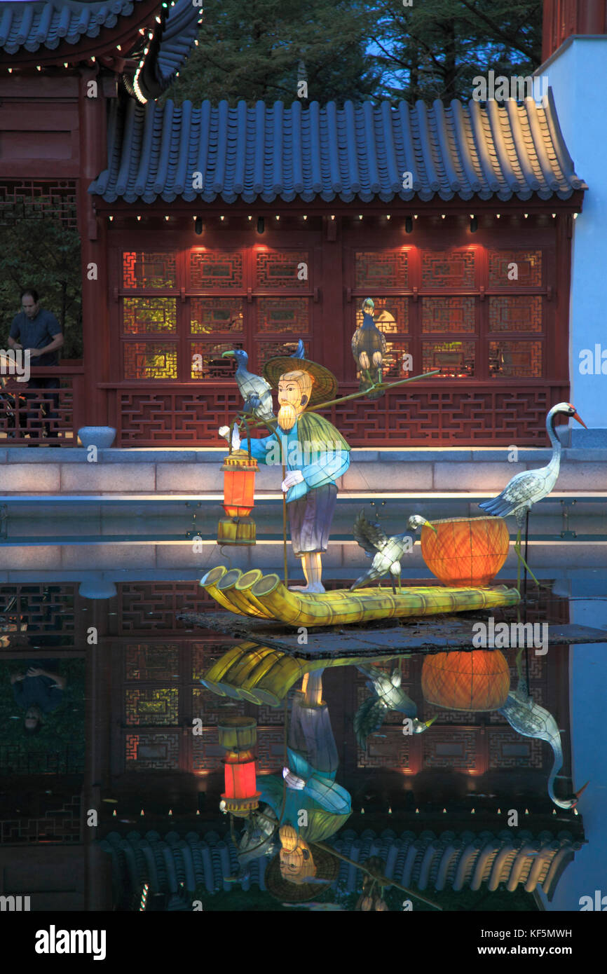 Kanada, Quebec, Montreal, Botanischer Garten, chinesischen Garten, Laternenfest, Gärten von Licht, Stockfoto