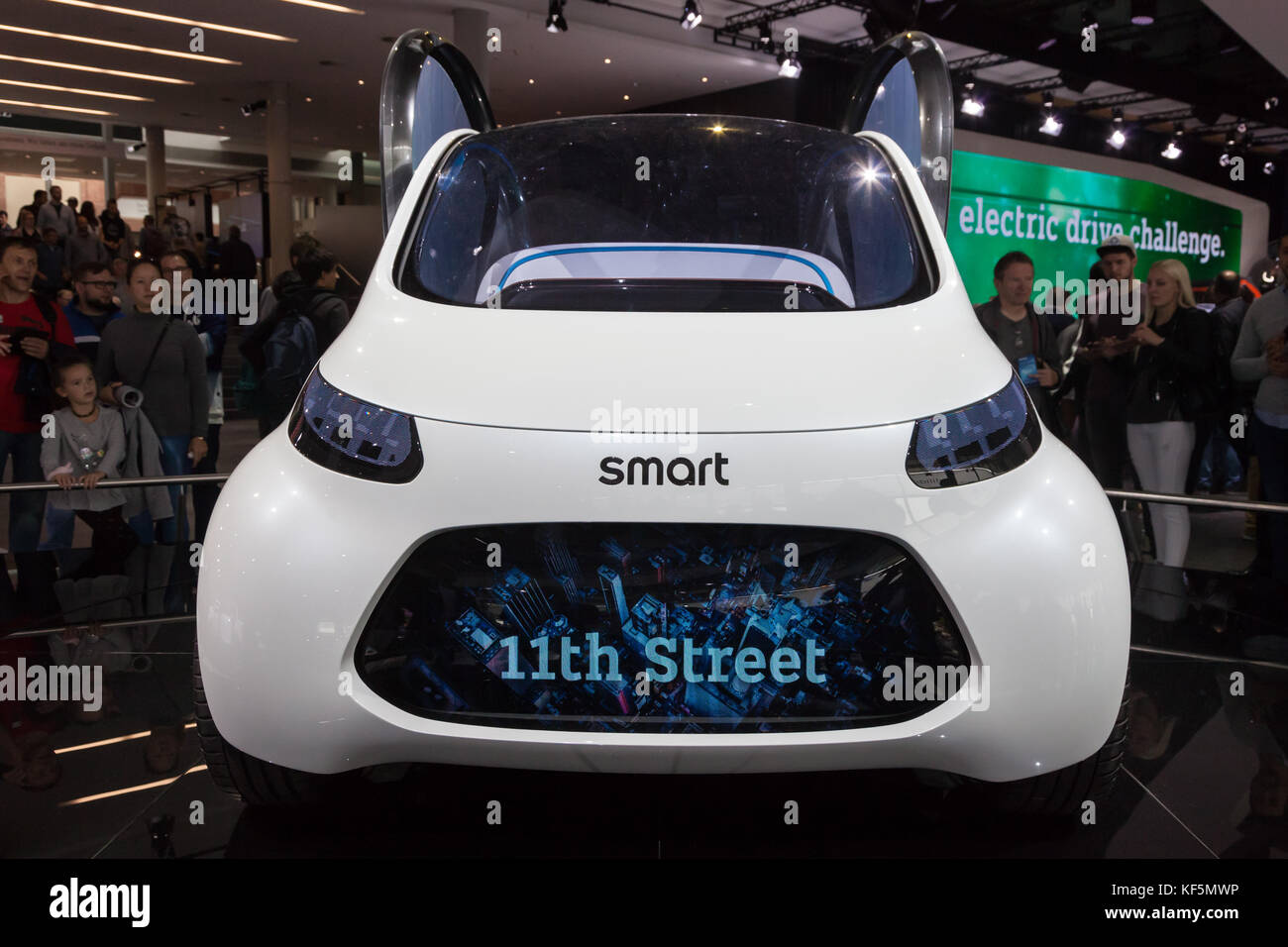 Frankfurt, Deutschland - 20.September 2017: elektrische Smart Vision eq fortwo City Car auf der Frankfurter Internationalen Automobilausstellung 2017 Stockfoto