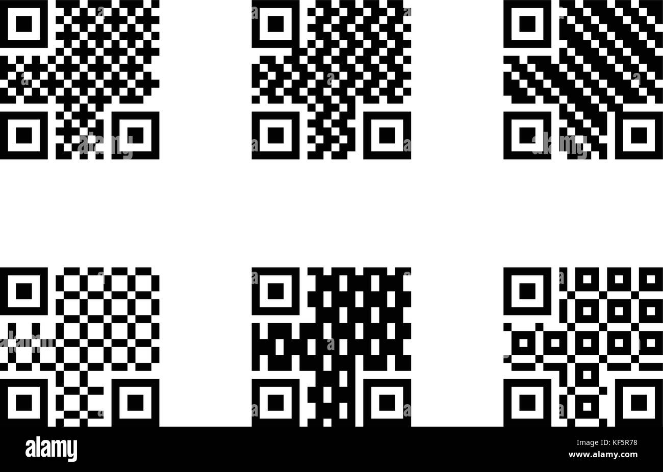 Der QR-Code mit Muster auf weißem Hintergrund Stock Vektor