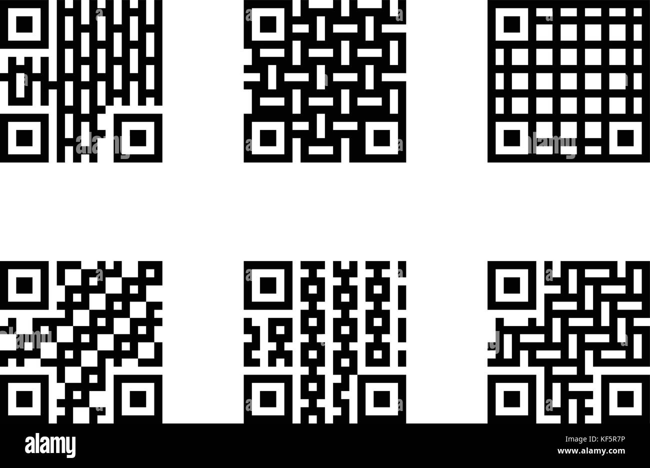 Der QR-Code mit Muster auf weißem Hintergrund Stock Vektor