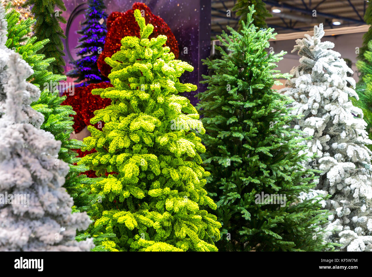 Weihnachten Bäume mit Schnee Dekoration, neues Jahr Stockfoto