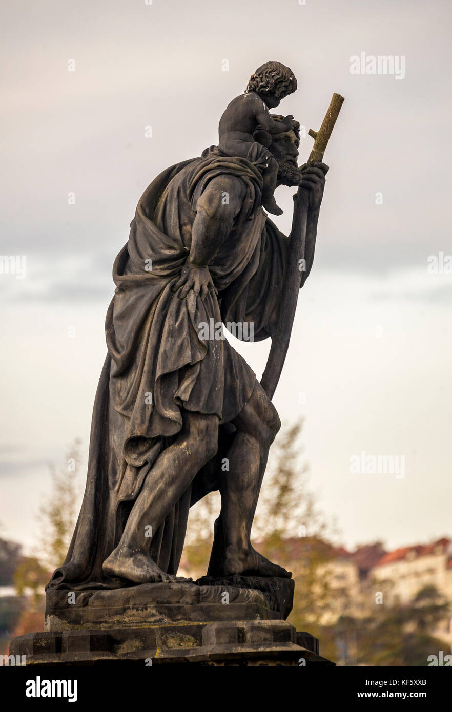 Charles Brücke Statue in Prag, Tschechien Stockfoto