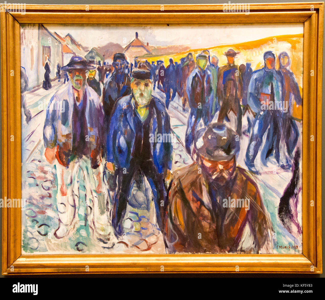 "Die Arbeitnehmer auf dem Weg nach Hause" von Edvard Munch Stockfoto