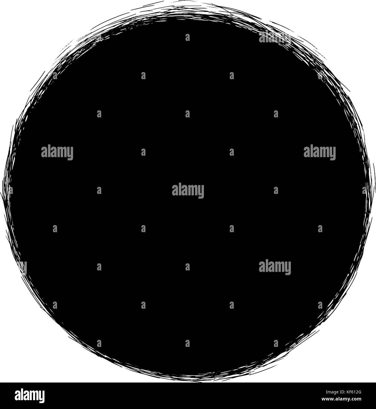 Schwarzer Kreis mit scribble Anschläge Grenze Stock Vektor