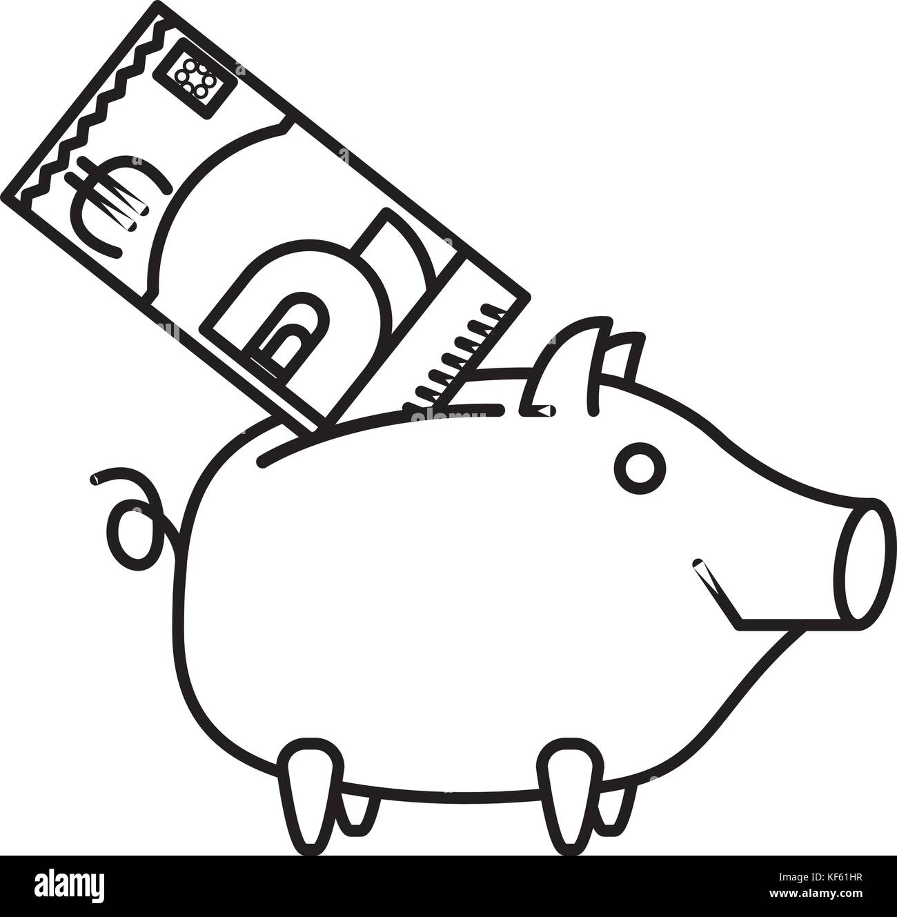 Happy Sparschwein oder Geld box Stock Vektor